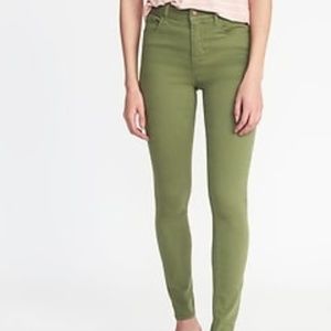 Olive Green Old Navy MidRise Rockstar Skinny Jeans
